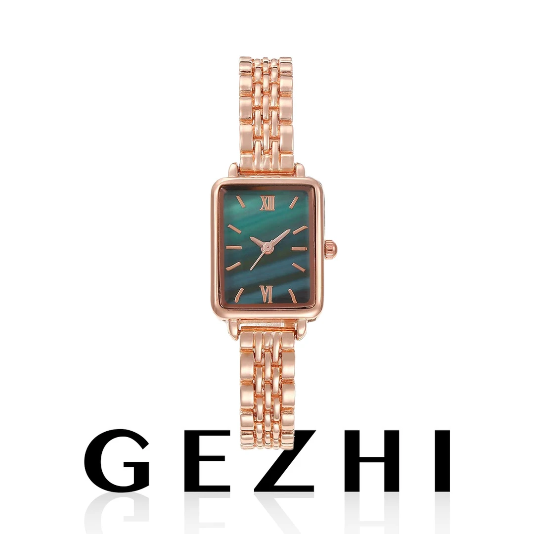 专柜直发祖母绿手链手表女士小众轻奢百搭潮流精致腕表c28