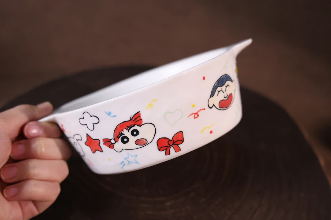 可爱卡通双耳碗动漫蜡笔小新图案可爱0412