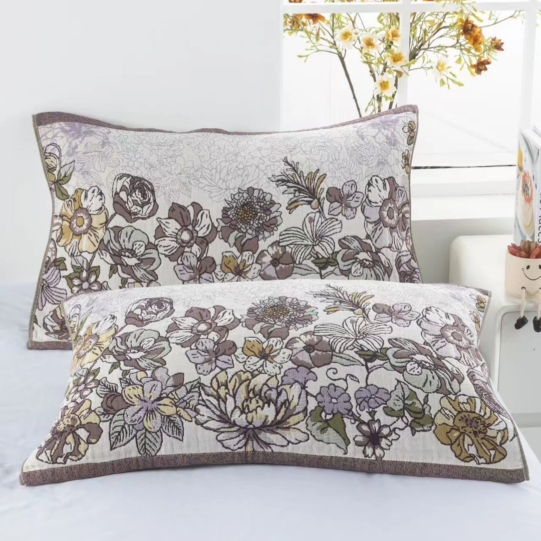 （紫色花环枕巾）52*78cm透气亲肤通用提花高档柔软沙发扶手巾