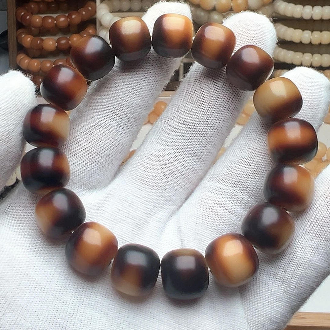 菩提根/象牙果手串卡14 干磨炭烧S26