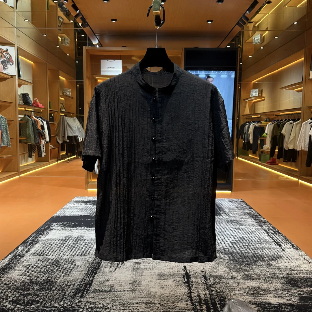 「S5150」‘’新中式简约衬衣‘’夏季设计师男款休闲百搭半袖宽松透气