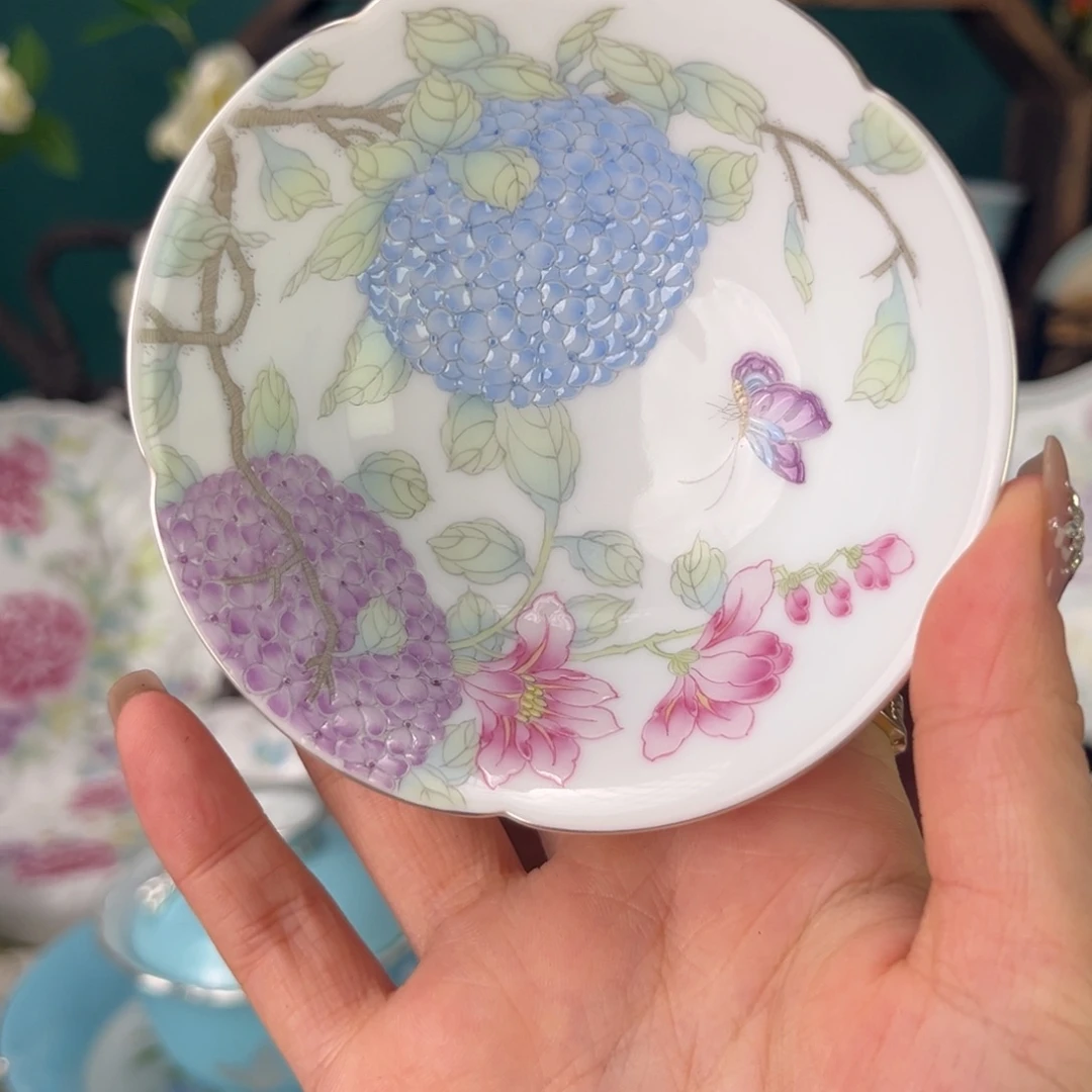 陶摆件景德镇陶瓷茶杯手绘