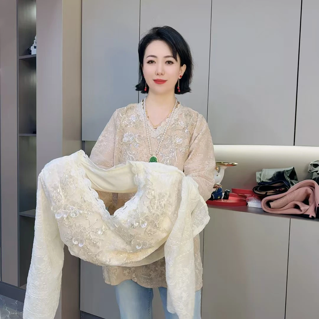 重工欧货高品质爆款蕾丝仙仙胖MM上衣