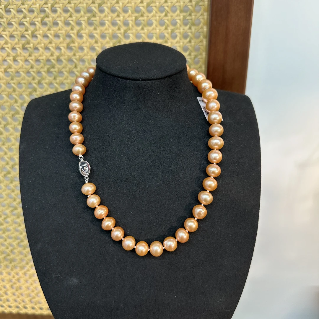 【夏洛特夫人】淡水扶光色珍珠项链 9-13mm S925银 E071