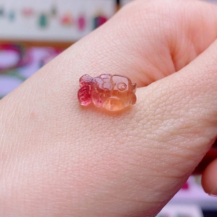 颈饰未镶嵌碧玺大胖鱼单颗yy