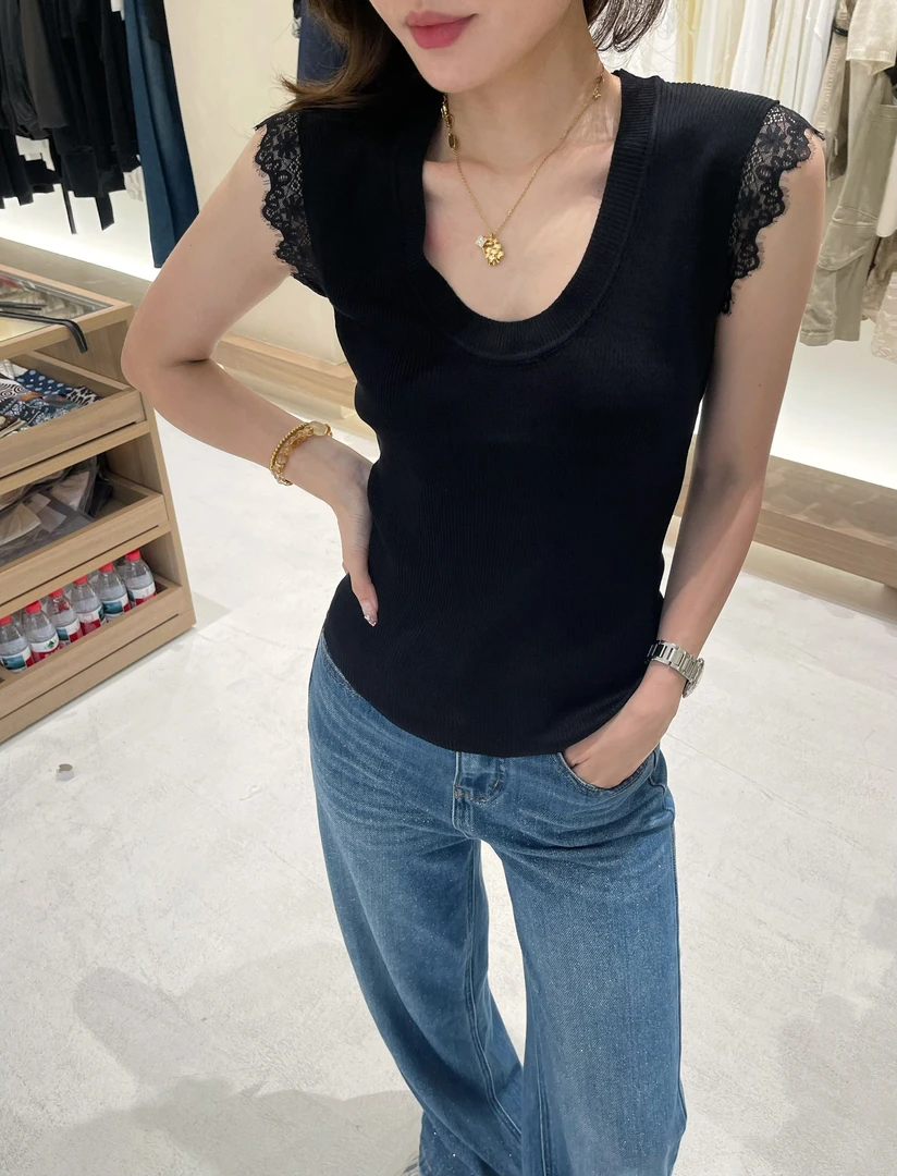 深圳欧货秋冬显瘦修身背心韩版性感修身型百搭蕾丝内搭美背9302