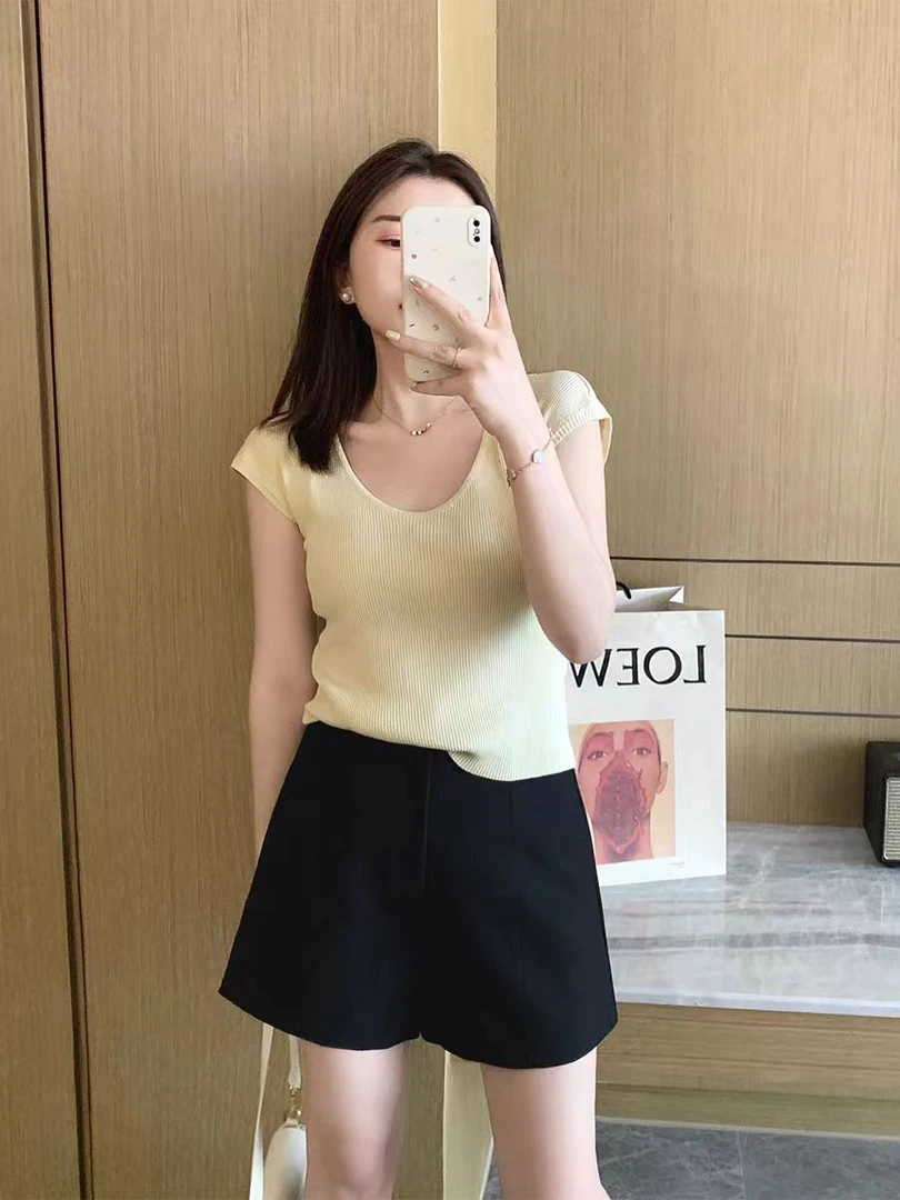 五哥外贸【高腰短裤短裤】时尚百搭休闲夏季短裤新款女