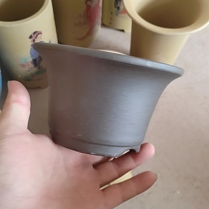 紫砂花盆口径15高度九