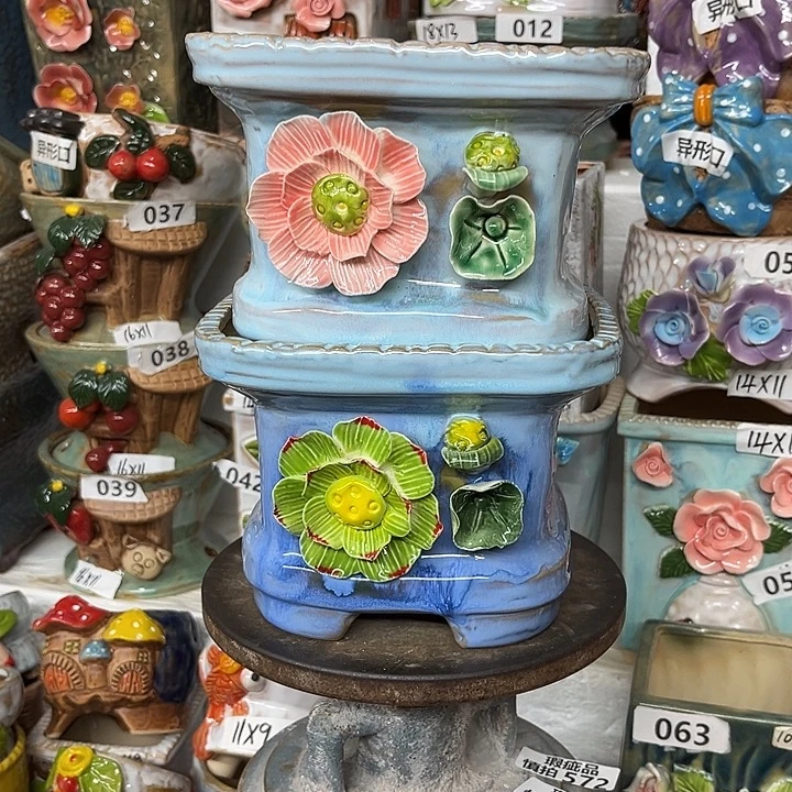 紫砂花盆粗陶材质多肉花盆