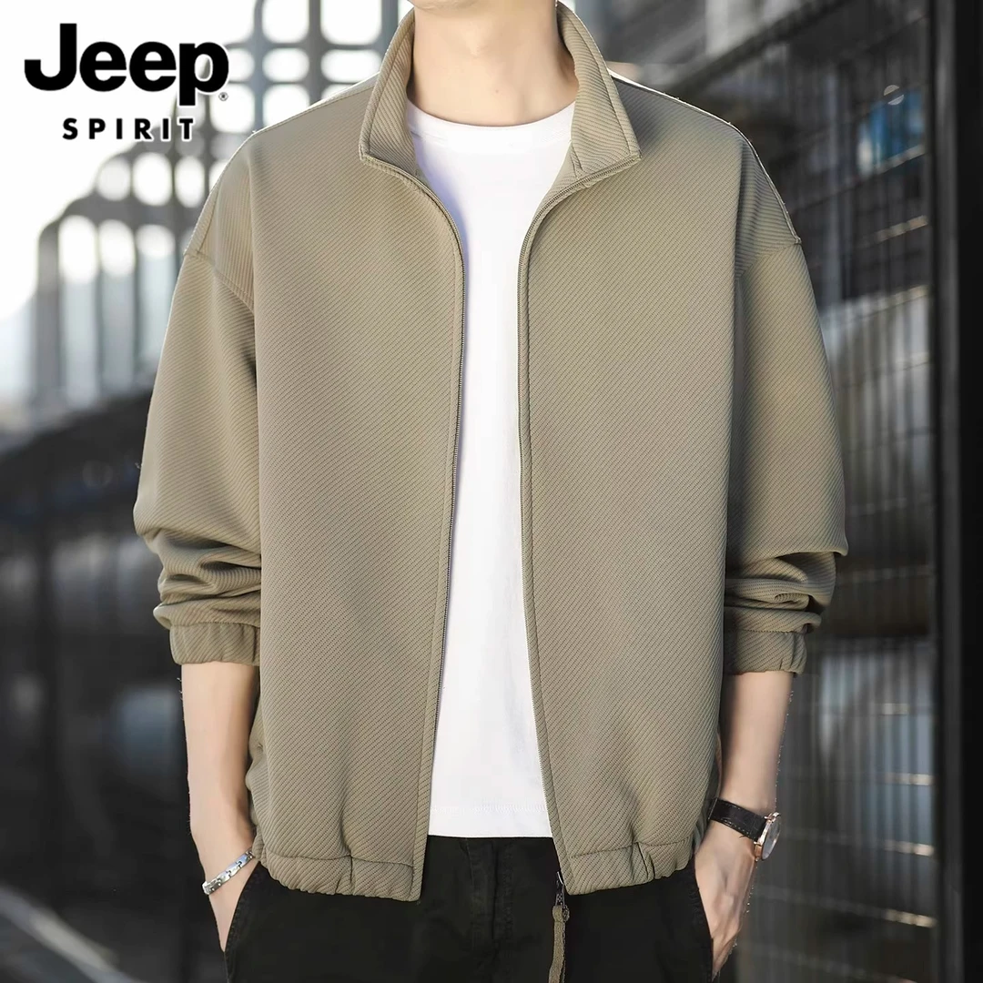 JEEP SPIRIT休闲夹克男士2025年秋季新款宽松美式立领运动外套男