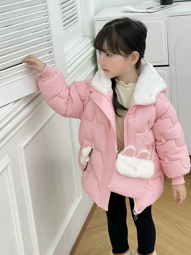 女童免洗棉服加棉加超柔，每件送包包