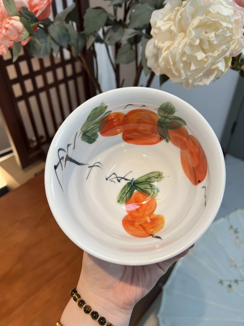 [葫芦碗] 珊小琪品牌· 高温手工手绘釉下彩.葫芦.124