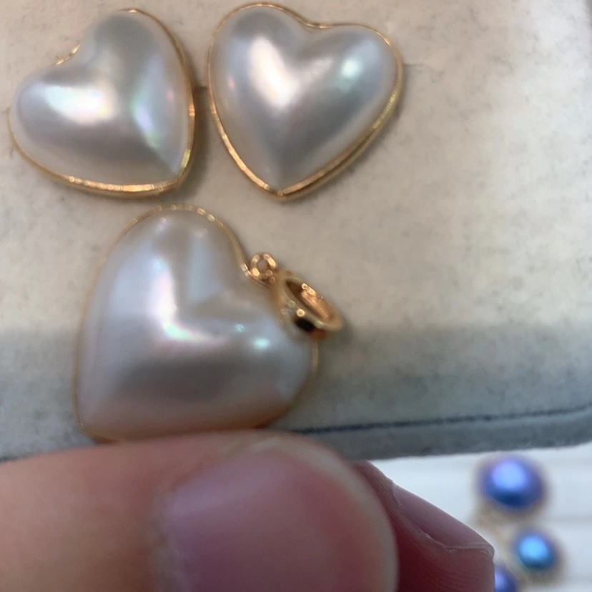 【闪购商品】耳饰拼合珍珠（马贝珠）18K金镶嵌