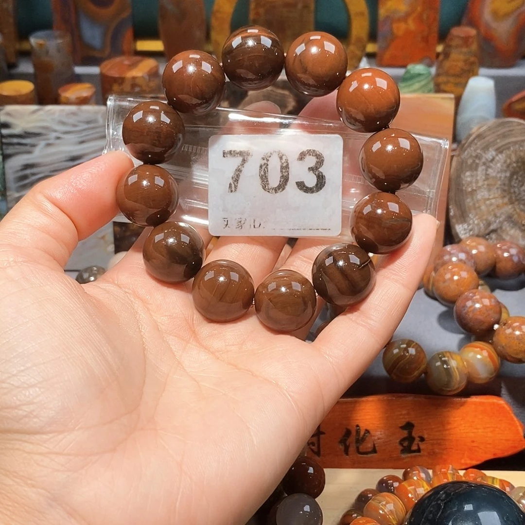 硅化玉天然北票硅化玉手串未镶嵌天然北票硅化玉手串