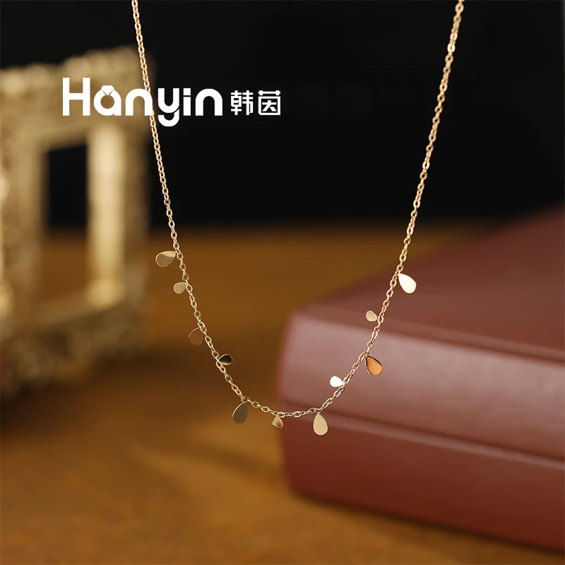 钛钢项链 简约大气水滴流苏不掉色项链极简风百搭饰品