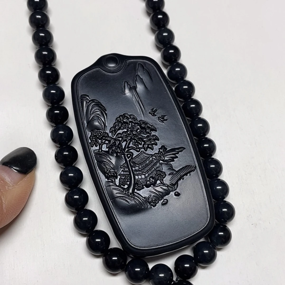 【闪购商品】和田玉（墨玉）吊坠(赠链)未镶嵌全****营高羊脂