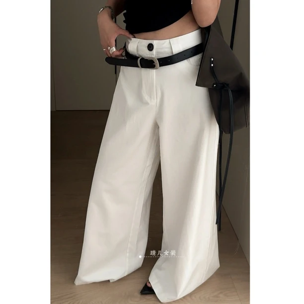 【体面裤】超长阔腿喇叭高腰裤