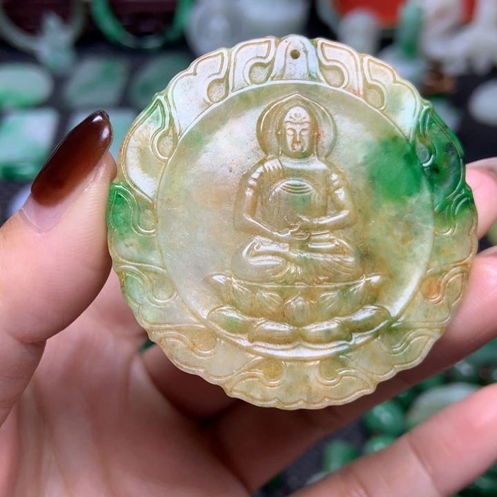 翡翠未镶嵌挂件清