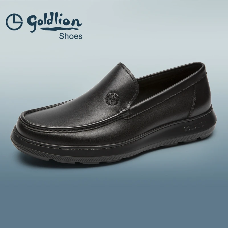 金利来男鞋一脚蹬舒适百搭高端乐福鞋商务休闲真皮软底521510416