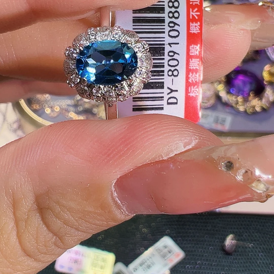 银S925镶嵌托帕石托帕