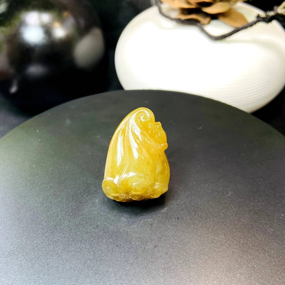 RX27天然缅甸A货翡翠冰胶黄莲蓬/082215/北京中保拍卖