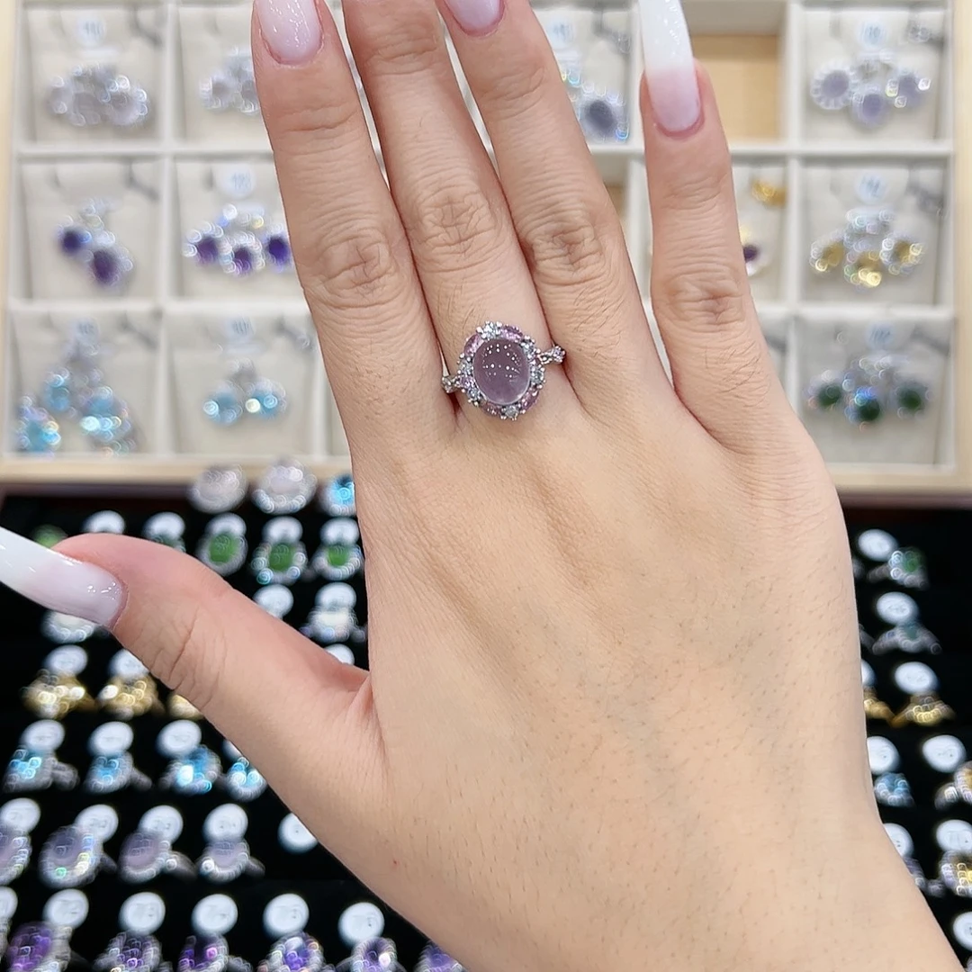 雪***儿萤石银S925镶嵌戒指