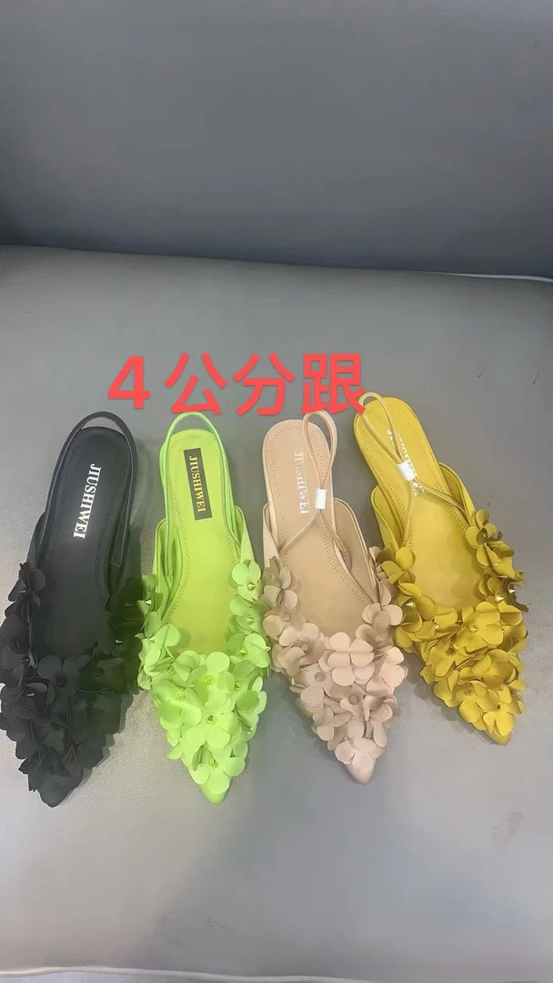 4公分跟单鞋包头时尚平跟新中式网红浅口法式尖头百搭鞋细跟低跟