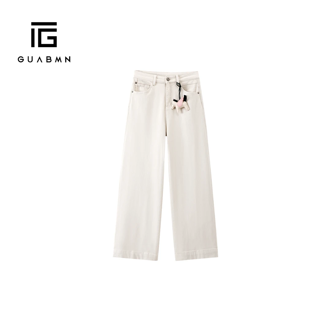 GUABMN2025秋季新款高腰显瘦加厚直筒牛仔裤时尚宽松拖地裤5978