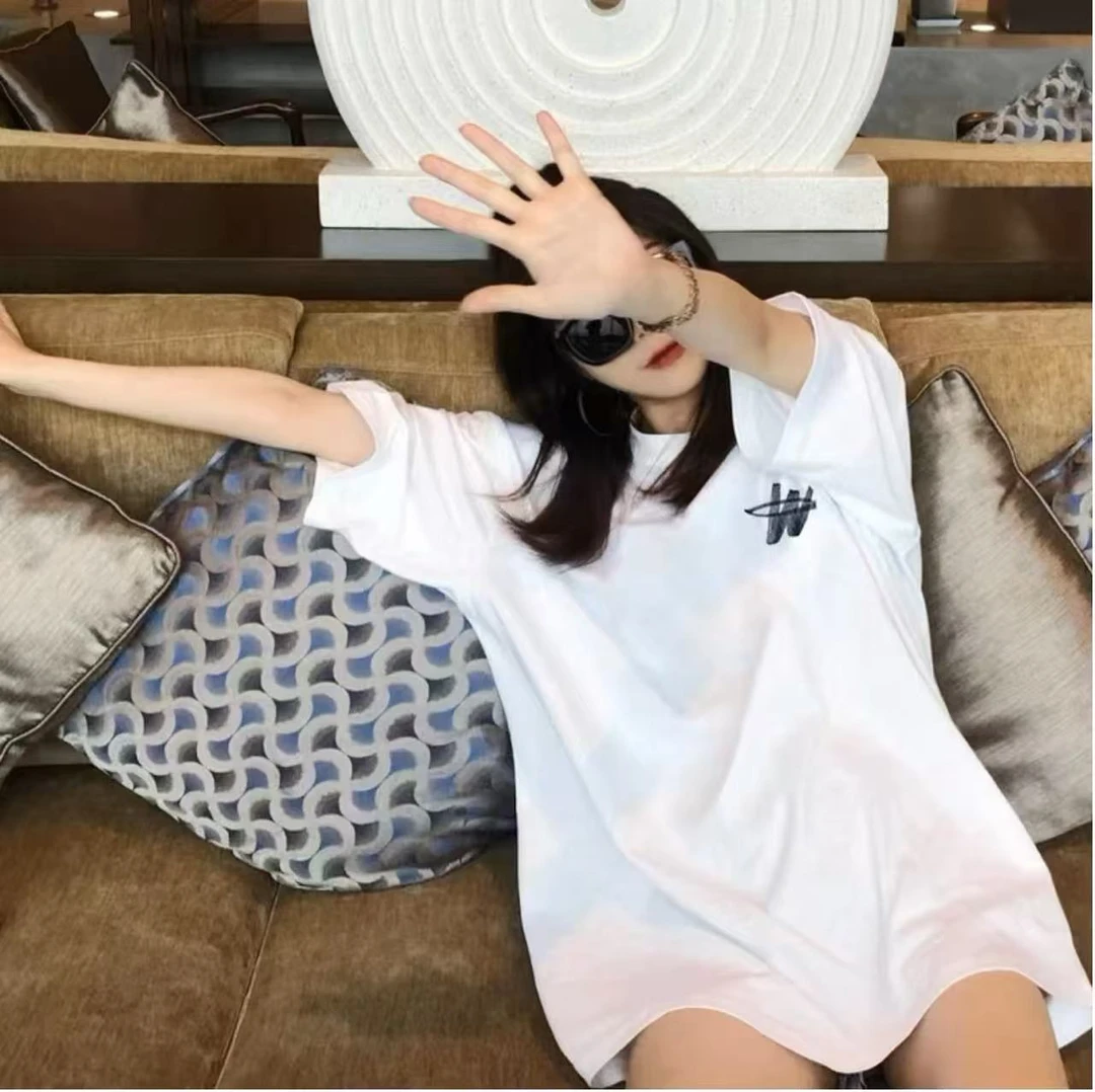 WE潮牌浮雕弹幕小熊短袖运动白色时尚休闲百搭夏季宽松印花