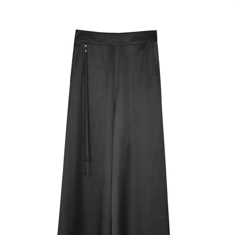 【雅韵】顺德老料香云纱显瘦阔腿裤CD2167508