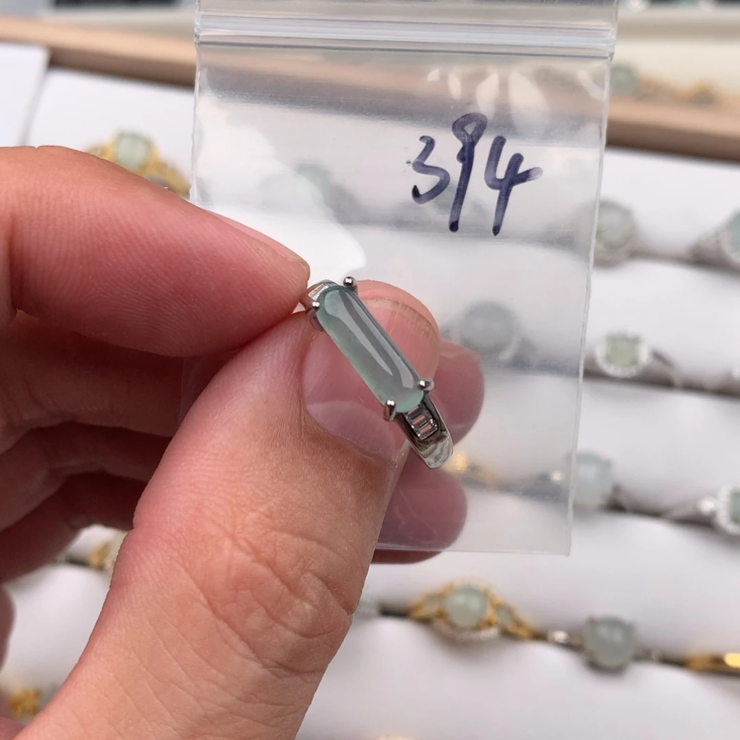翡翠银S925镶嵌戒圈394