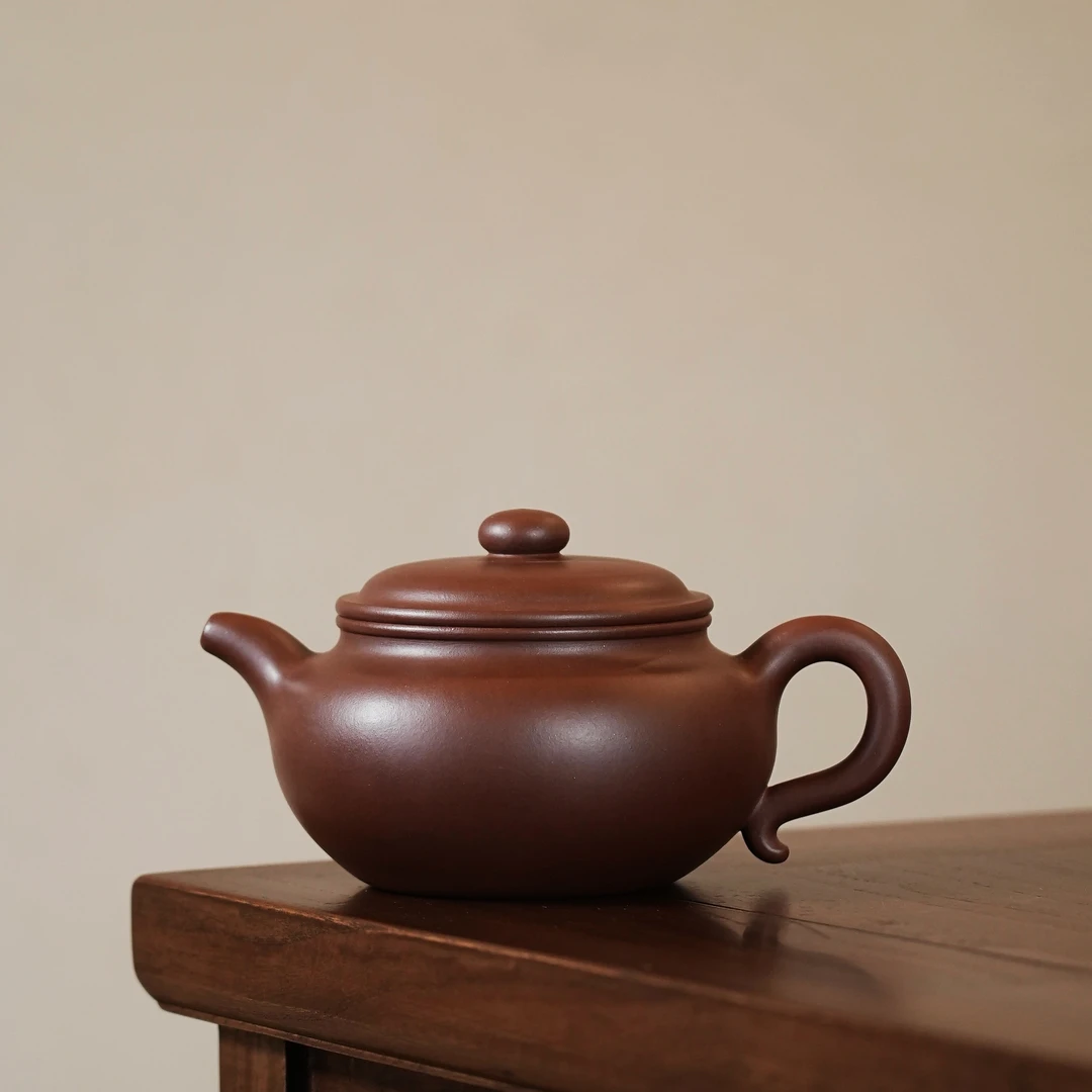 唐门和园汤超制紫泥《大亨仿古》宫灯 大容量纯手工壶 仿古壶紫茄泥