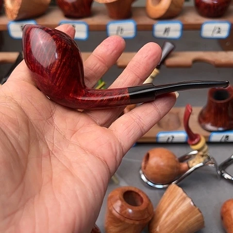 昌化石印石K*石楠木手工制作烟斗