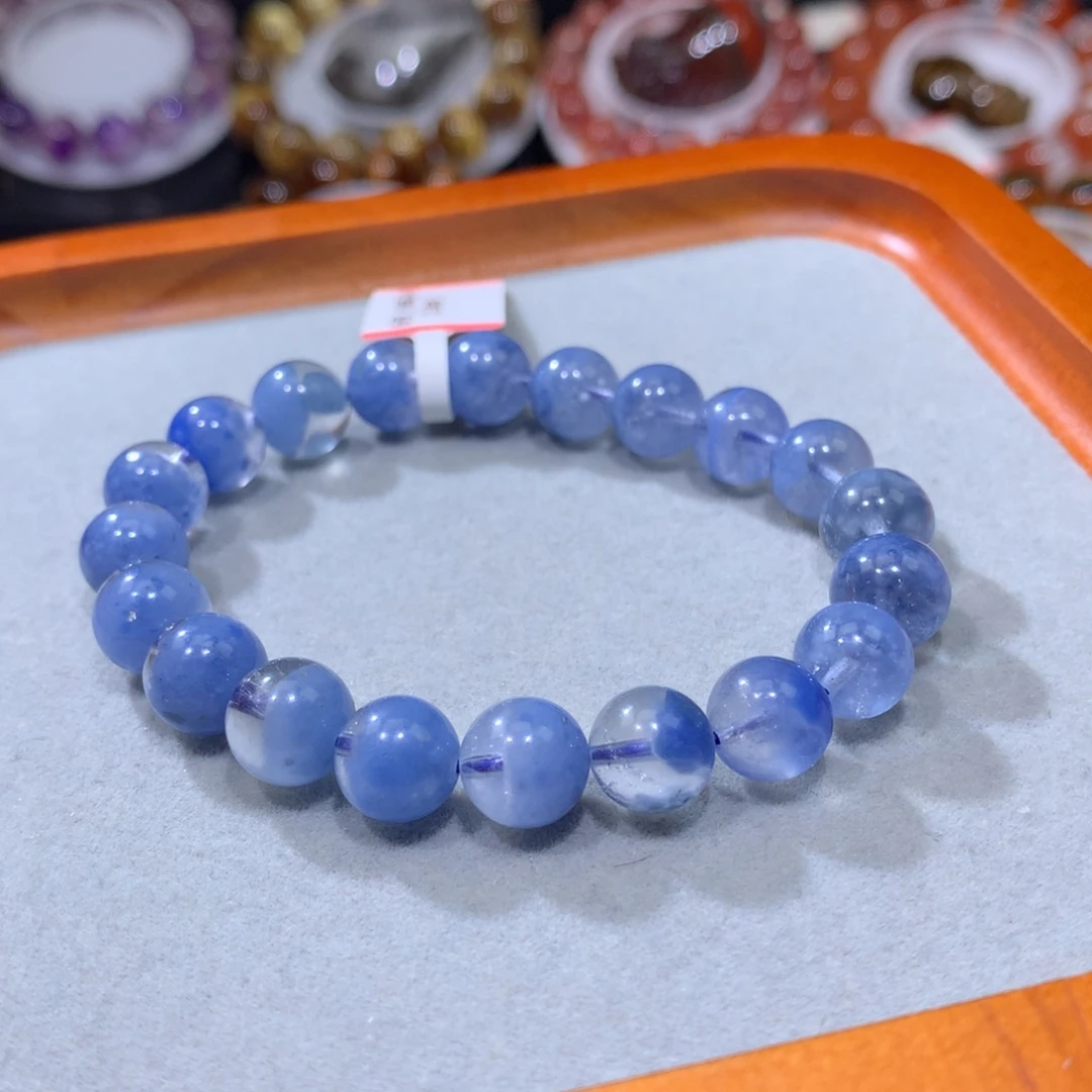 未镶嵌水晶手链蓝兔毛团团9.5mm