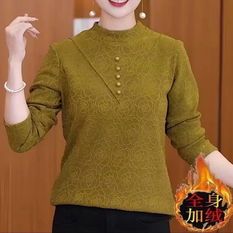 【加绒加厚】冬季新年打底衫女士加绒保暖洋气小衫
