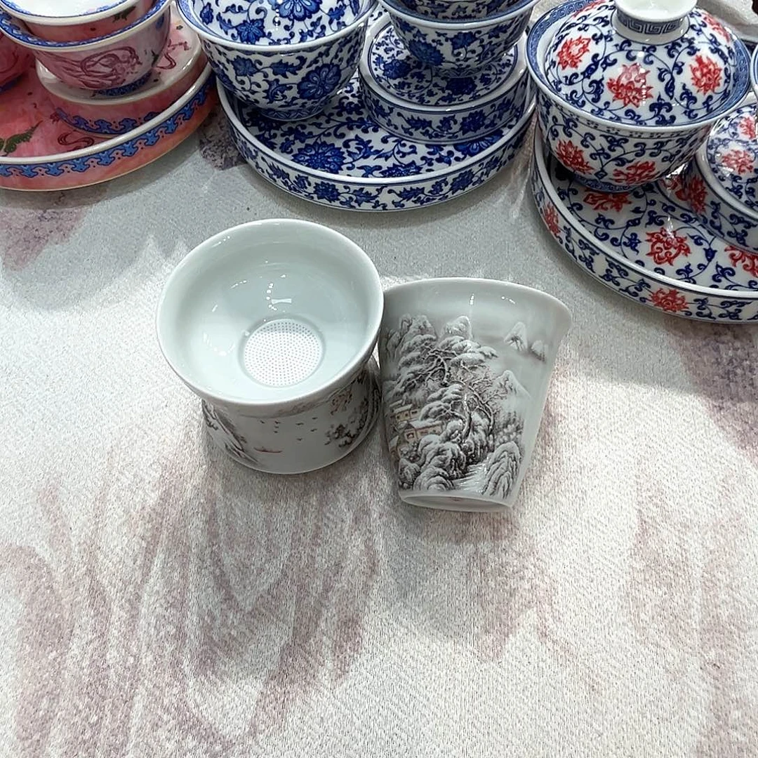 墨彩雪景十件套套组