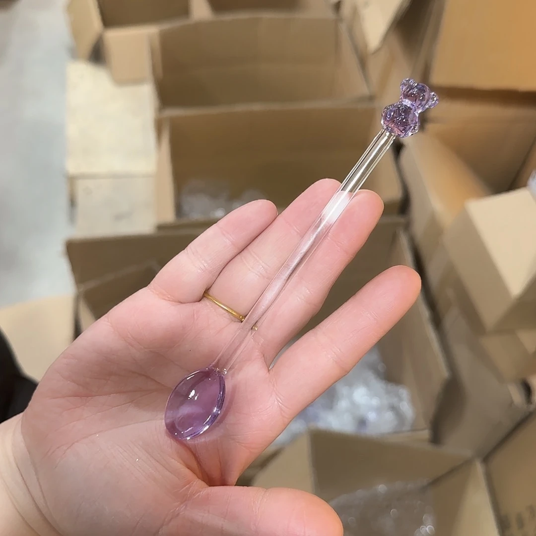 164号高硼硅紫色小熊两只