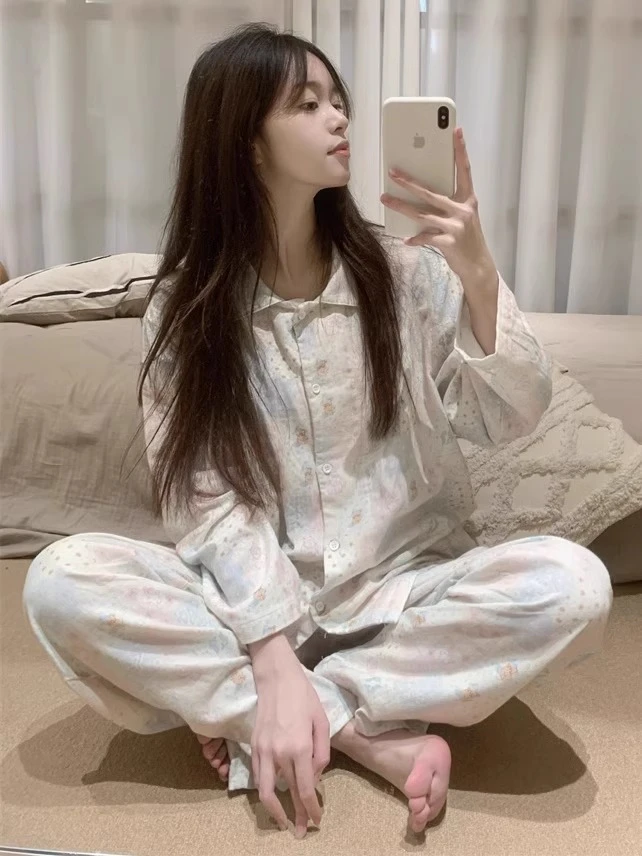 【DMXJ大梦想家】韩系甜美卡通可爱印花睡衣女春夏季新款家居服套装