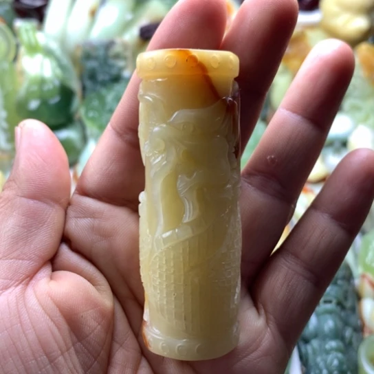 蛇纹石玉未镶嵌岫玉手把件