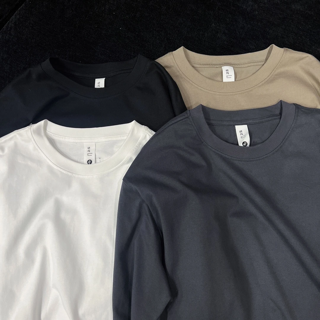 到位男装秋冬时尚经典百搭重磅休闲纯棉长袖T恤89122