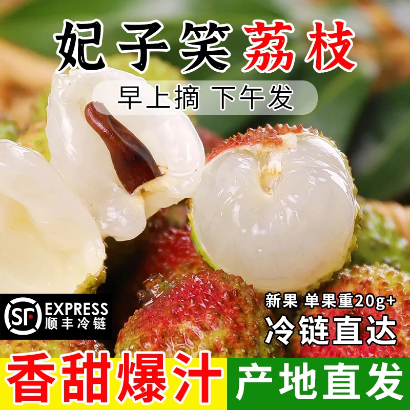 【顺丰冷链包邮】精选大果海南妃子笑荔枝新鲜头茬现摘核小肉厚香甜