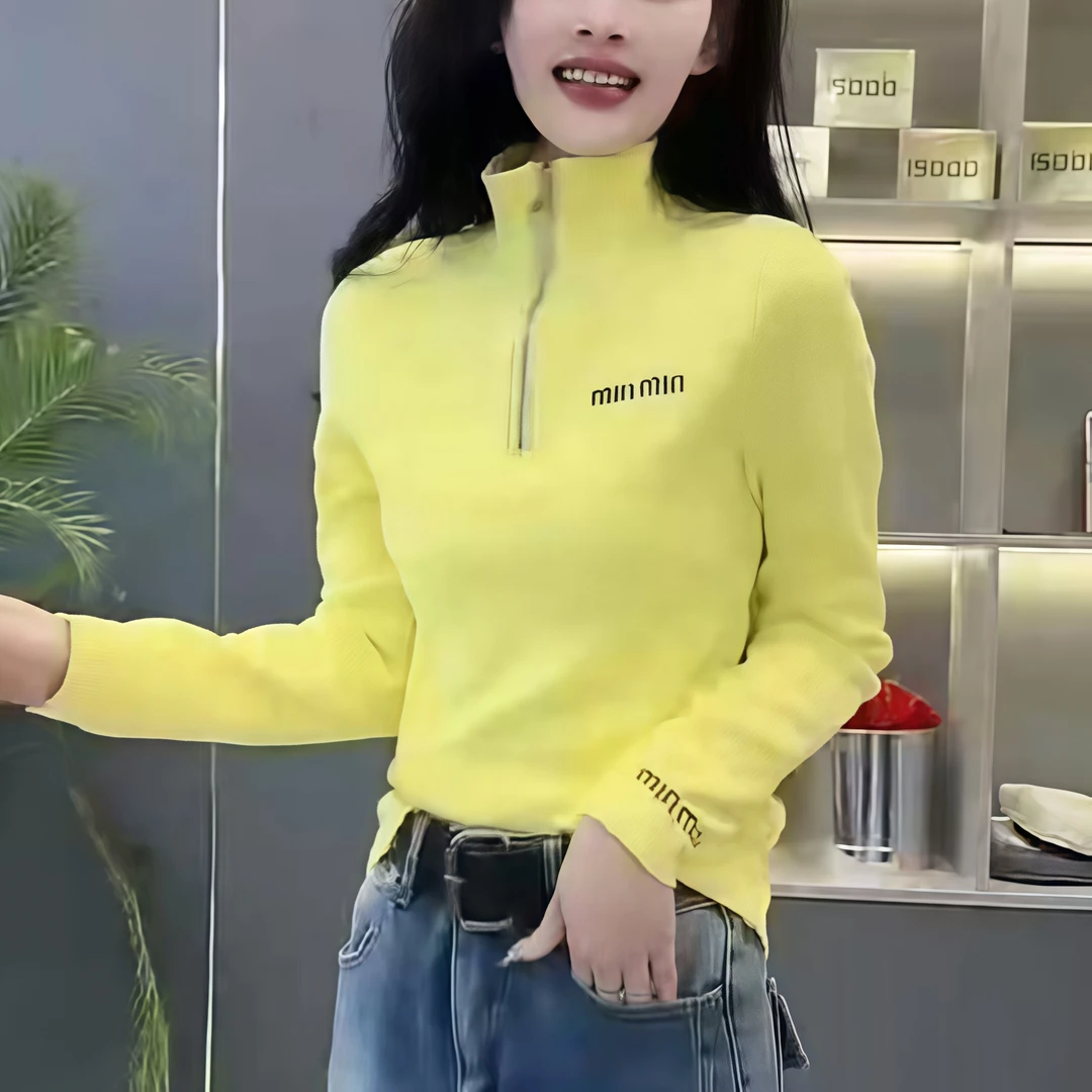 2025春季新款打底刺绣立领卫衣新款长袖百搭休闲大码上衣潮流