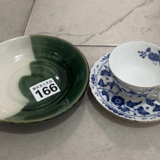 h***3一个绿色陶钵一套咖啡杯166