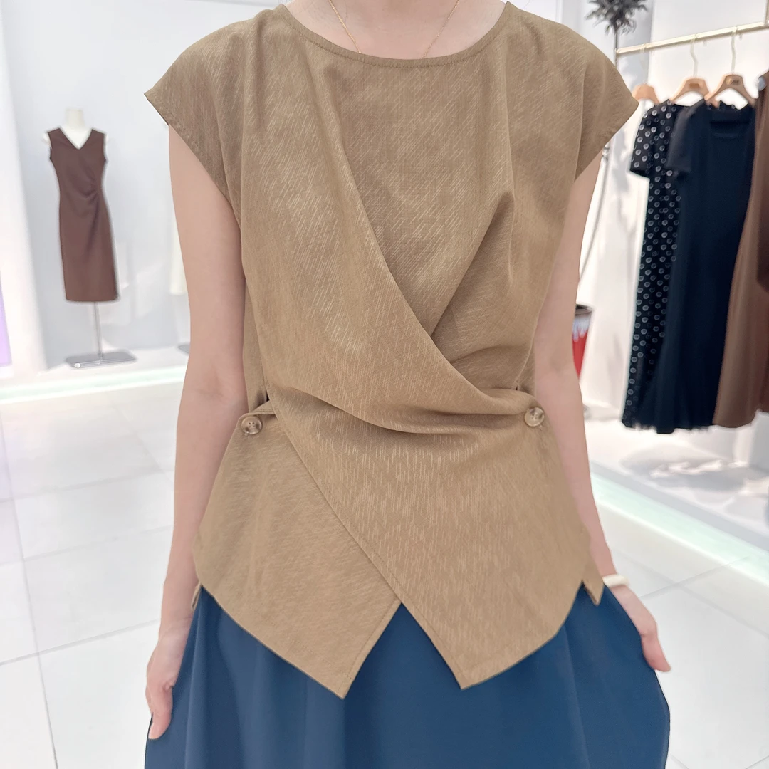 二哥二嫂 【交叉短袖】夏季设计感显瘦短袖上衣