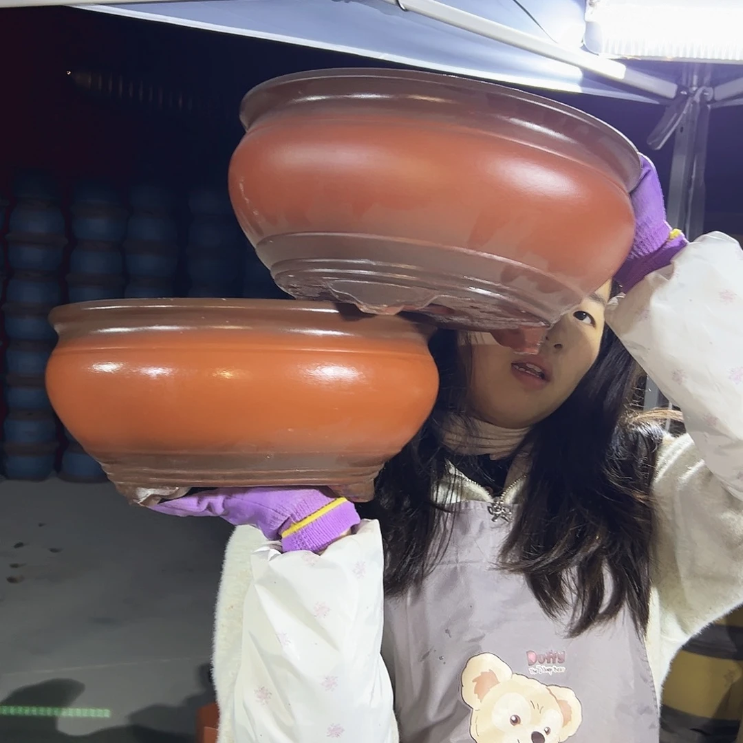 仿古鱼缸大花盆×2