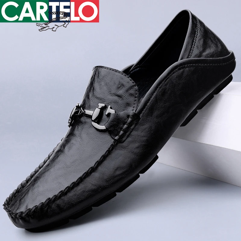CARTELO/卡帝乐鳄鱼男鞋休闲男皮鞋驾车鞋豆豆鞋软底百搭休闲鞋DX