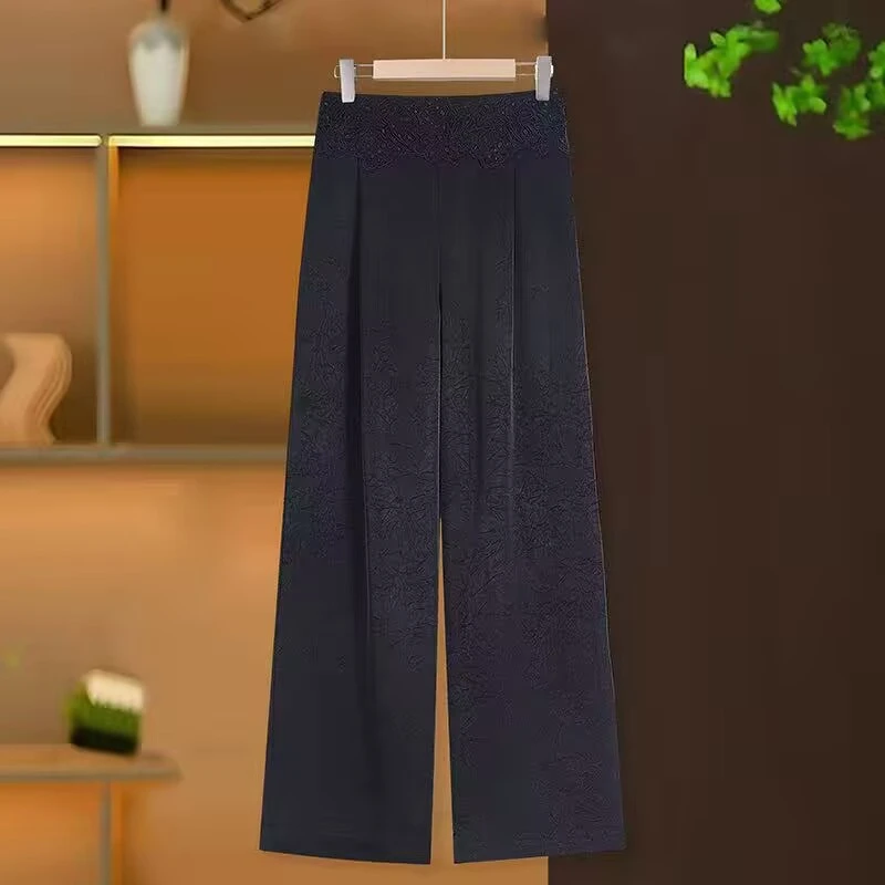 高级感冰丝女长裤薄款纯色夏季休闲裤