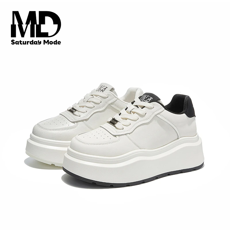 SATURDAYMODE2025新款春秋女款运动白色软底轻便板鞋H78(清货）