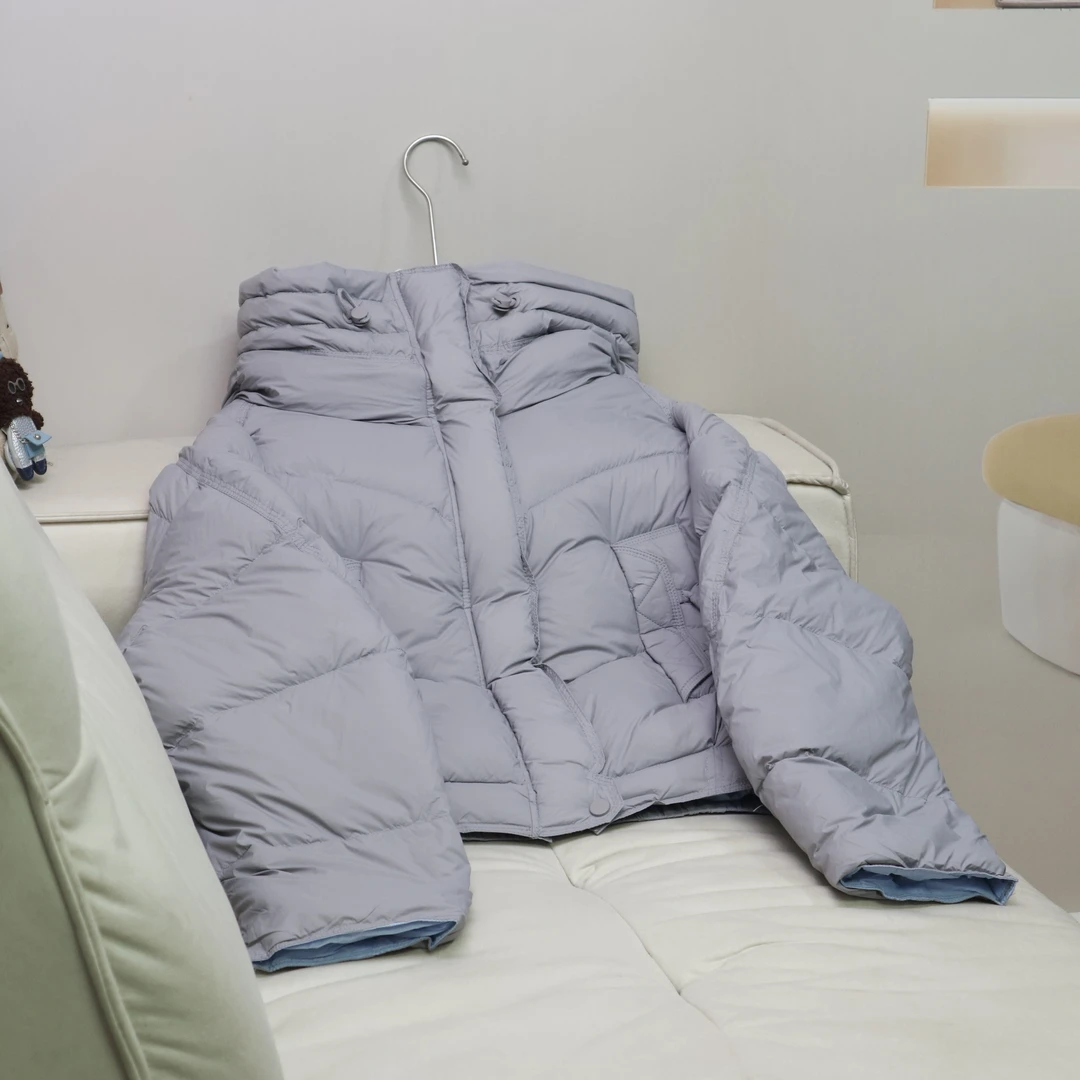 【13157】高品质原创设计灰色百搭羽绒服星