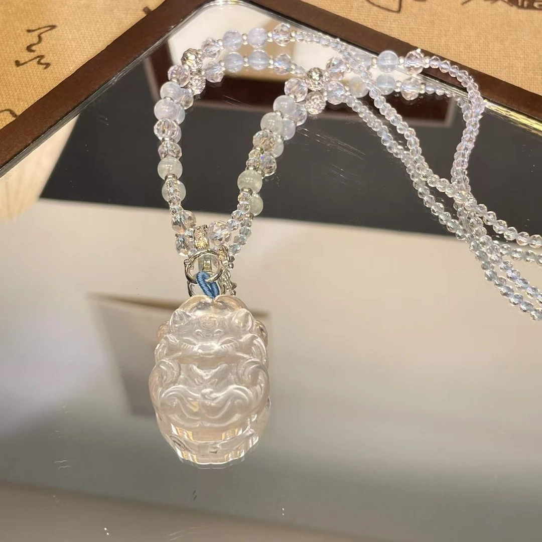 白水晶九尾吊坠项链3006 颜色微差 多样性发